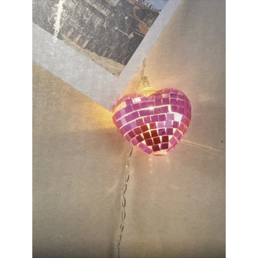 Disco Heart Curtain String Lights By Teen Home 6 Strands Warm White Led Lights